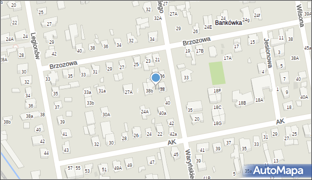 Zielonka, Waryńskiego Ludwika, 38a, mapa Zielonka