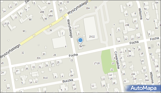 Zielonka, Waryńskiego Ludwika, 5a, mapa Zielonka