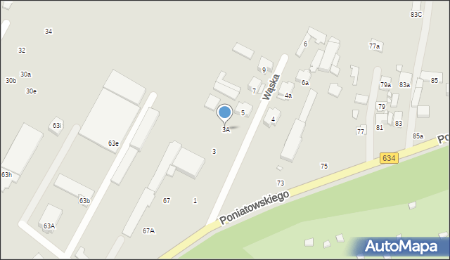 Zielonka, Wąska, 3A, mapa Zielonka