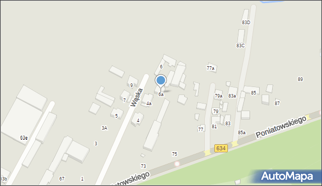 Zielonka, Wąska, 6a, mapa Zielonka