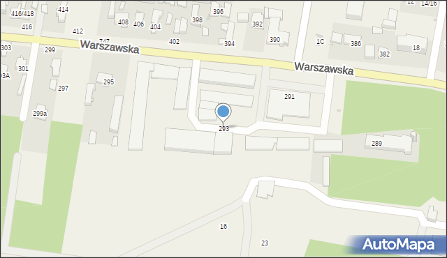 Zielonki-Parcela, Warszawska, 293, mapa Zielonki-Parcela