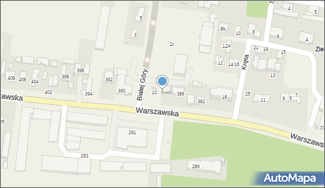 Zielonki-Parcela, Warszawska, 388, mapa Zielonki-Parcela