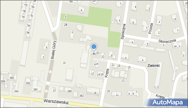 Zielonki-Parcela, Warszawska, 8B, mapa Zielonki-Parcela
