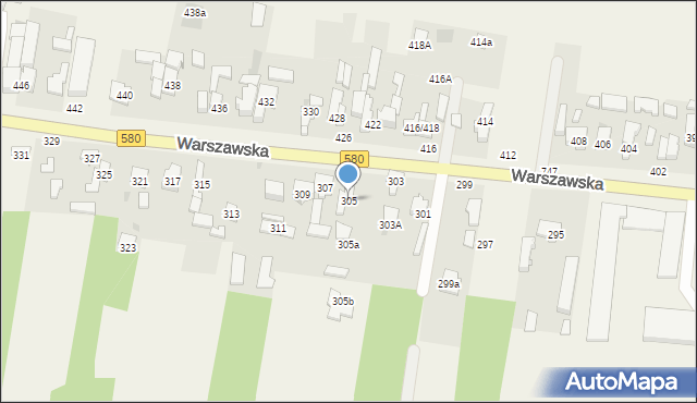 Zielonki-Wieś, Warszawska, 305, mapa Zielonki-Wieś