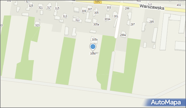 Zielonki-Wieś, Warszawska, 305c, mapa Zielonki-Wieś