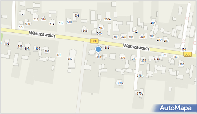 Zielonki-Wieś, Warszawska, 383, mapa Zielonki-Wieś