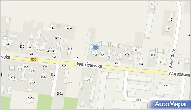 Zielonki-Wieś, Warszawska, 408, mapa Zielonki-Wieś