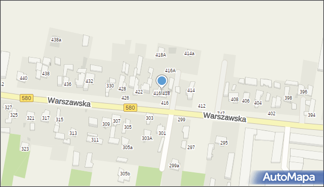 Zielonki-Wieś, Warszawska, 416/418, mapa Zielonki-Wieś