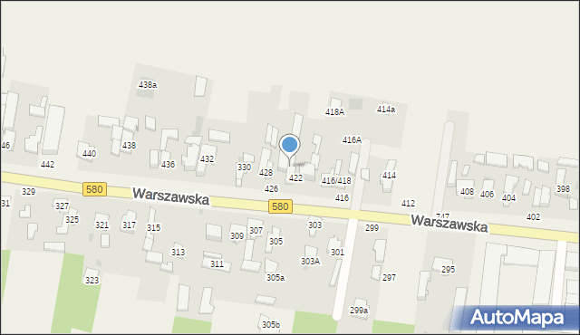 Zielonki-Wieś, Warszawska, 422/424, mapa Zielonki-Wieś