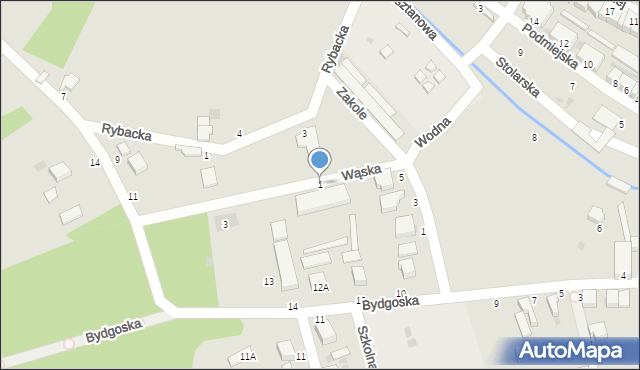 Złocieniec, Wąska, 1, mapa Złocieniec