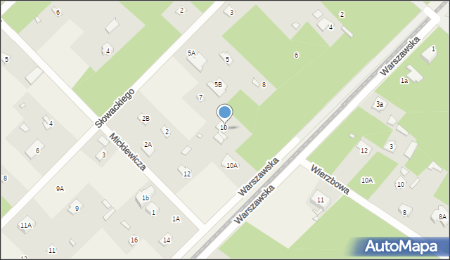 Złotokłos, Warszawska, 10B, mapa Złotokłos