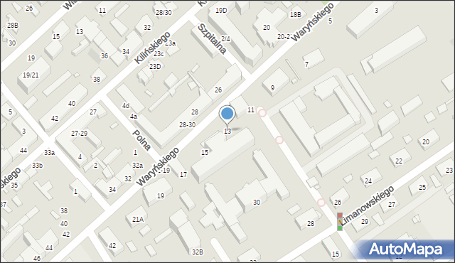 Żyrardów, Waryńskiego Ludwika, 13, mapa Żyrardów