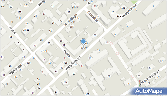 Żyrardów, Waryńskiego Ludwika, 28-30, mapa Żyrardów
