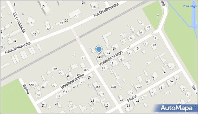 Żyrardów, Wasilewskiego Leona, 14A, mapa Żyrardów