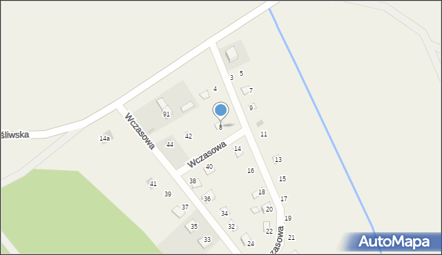 Błądzim, Wczasowa, 8, mapa Błądzim