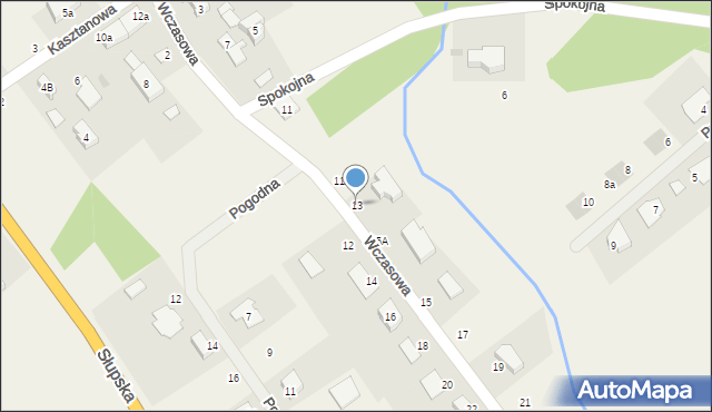 Bydlino, Wczasowa, 13, mapa Bydlino