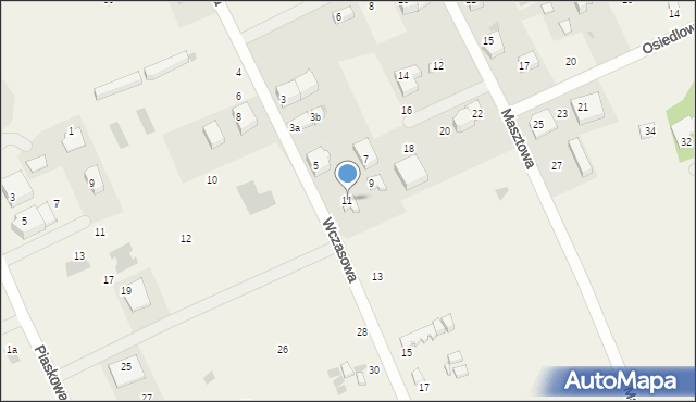 Gąski, Wczasowa, 11, mapa Gąski