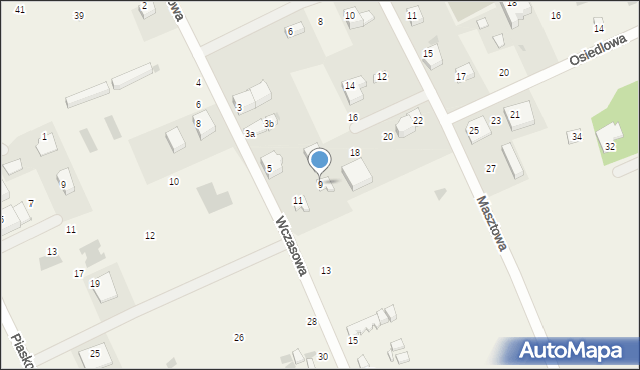 Gąski, Wczasowa, 9, mapa Gąski