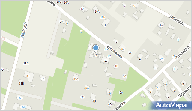 Głosków, Wczasowa, 3, mapa Głosków