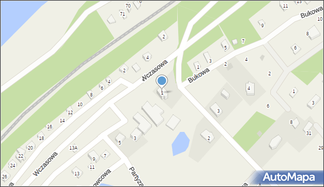 Gołubie, Wczasowa, 1, mapa Gołubie