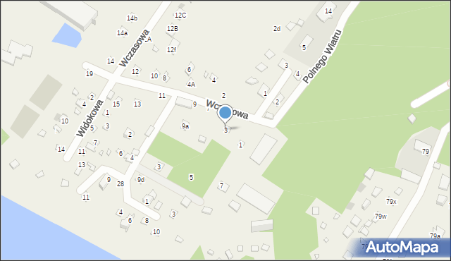 Jachranka, Wczasowa, 3, mapa Jachranka