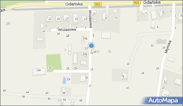 Jantar, Wczasowa, 11, mapa Jantar
