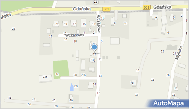 Jantar, Wczasowa, 22, mapa Jantar