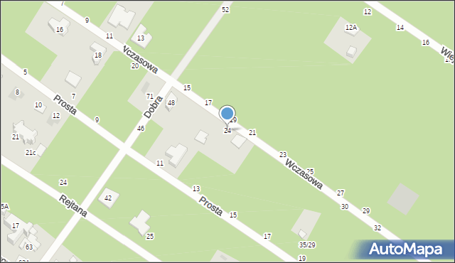 Józefów, Wczasowa, 24, mapa Józefów