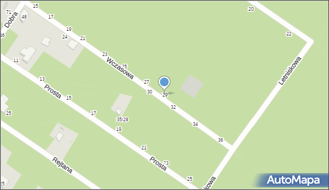 Józefów, Wczasowa, 29, mapa Józefów