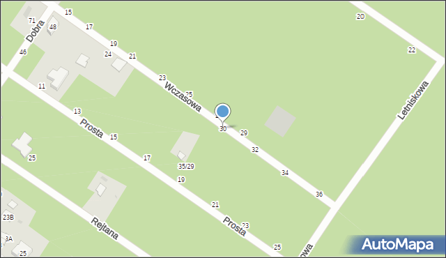 Józefów, Wczasowa, 30, mapa Józefów