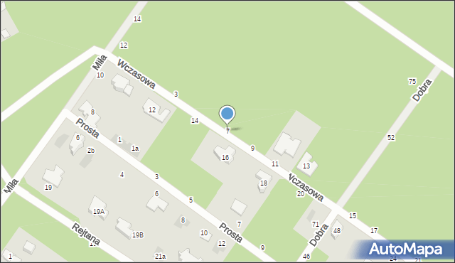 Józefów, Wczasowa, 7, mapa Józefów