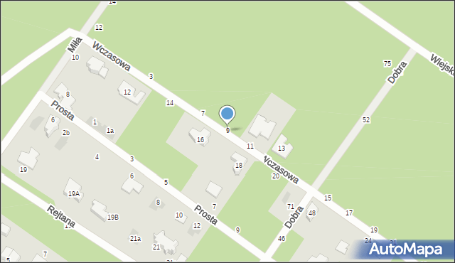 Józefów, Wczasowa, 9, mapa Józefów