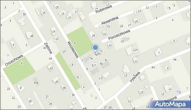 Justynów, Wczasowa, 7b, mapa Justynów
