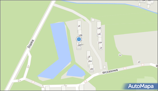 Katowice, Wczasowa, 16D, mapa Katowic