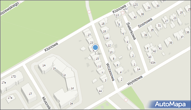 Kołobrzeg, Wczasowa, 17, mapa Kołobrzegu