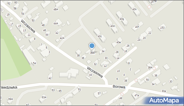 Konstancin-Jeziorna, Wczasowa, 36A, mapa Konstancin-Jeziorna