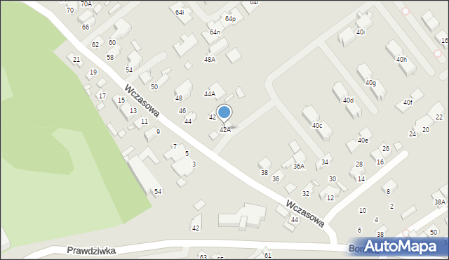 Konstancin-Jeziorna, Wczasowa, 42A, mapa Konstancin-Jeziorna