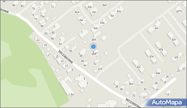 Konstancin-Jeziorna, Wczasowa, 44A, mapa Konstancin-Jeziorna