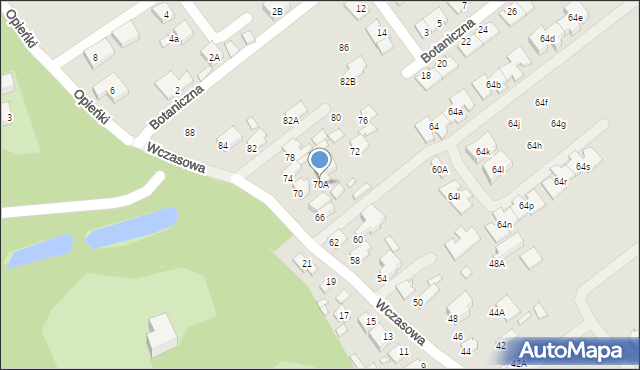 Konstancin-Jeziorna, Wczasowa, 70A, mapa Konstancin-Jeziorna