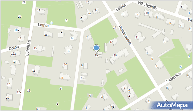 Łask, Wczasowa, 9a, mapa Łask