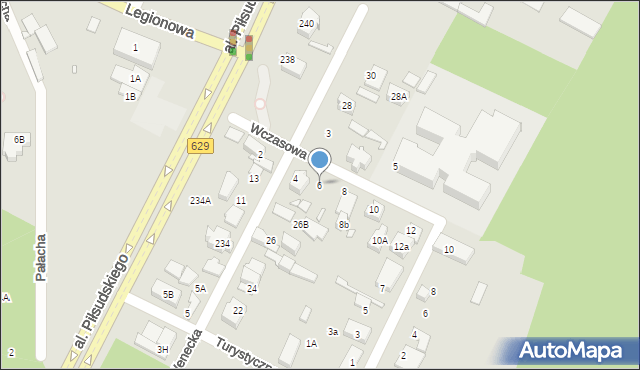 Marki, Wczasowa, 6, mapa Marki