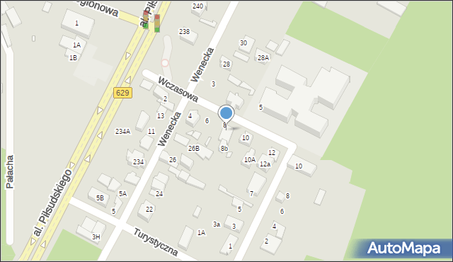 Marki, Wczasowa, 8a, mapa Marki