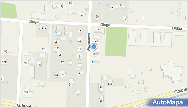 Mikoszewo, Wczasowa, 2b, mapa Mikoszewo