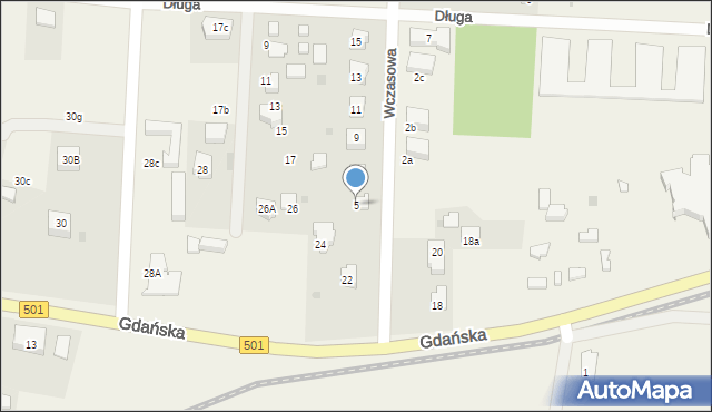 Mikoszewo, Wczasowa, 5, mapa Mikoszewo
