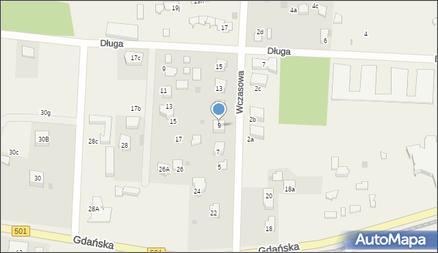 Mikoszewo, Wczasowa, 9, mapa Mikoszewo