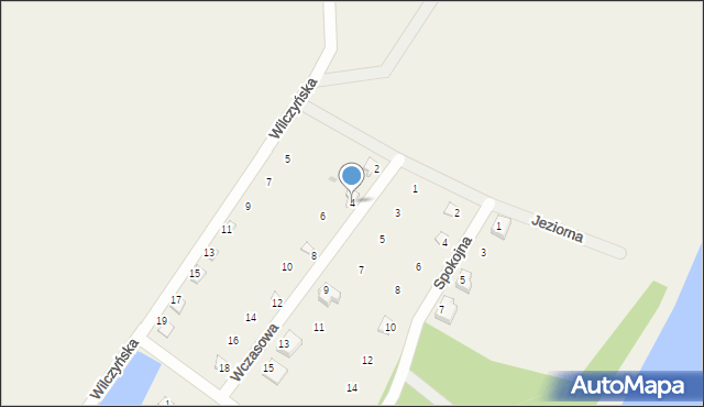 Mlecze, Wczasowa, 4, mapa Mlecze