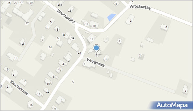 Mokronos Górny, Wczasowa, 1, mapa Mokronos Górny