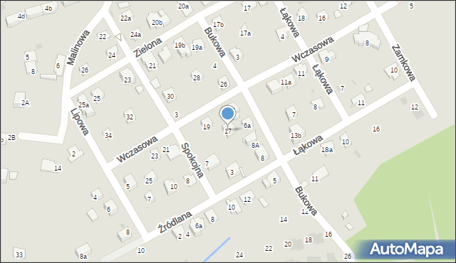 Myślenice, Wczasowa, 17, mapa Myślenice