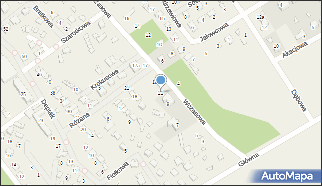 Nowy Dębiec, Wczasowa, 11, mapa Nowy Dębiec