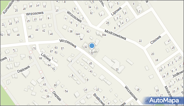 Nowy Dębiec, Wczasowa, 22, mapa Nowy Dębiec
